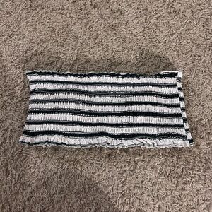 - green and white stripped bikini top size Small!